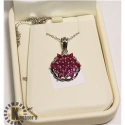 SILVER RUBY NECKLACE