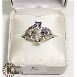 SILVER TANZANITE MARGARITE RING