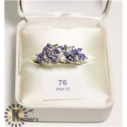 SILVER TANZANITE RING