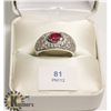 Image 1 : SILVER RUBY (0.6CT) RING