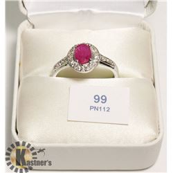 SILVER RUBY RING