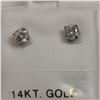 Image 1 : 14K WHITE GOLD 2 DIAMOND(0.3CT)  EARRINGS