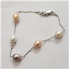 Image 1 : SILVER FRESH WATER PEARL 7.5"  BRACELET