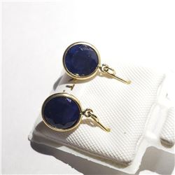 10K YELLOW GOLD SAPPHIRE(5.1CT)  EARRINGS