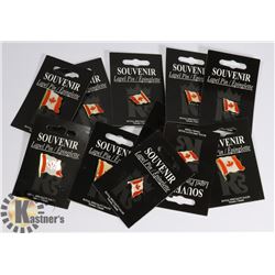 LOT OF 10 NEW CANADIAN FLAG LAPEL PINS VARIOUS