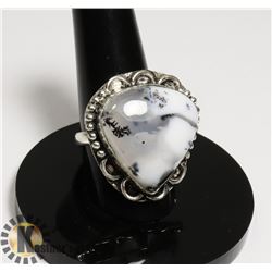#209-DENDRITIC OPAL RING SIZE 8.5