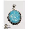Image 1 : #73-LARIMAR PENDANT -.925 SILVER PLATED