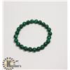 Image 1 : #118-GREEN MALACHITE BEAD BRACELET 7.5"/8mm