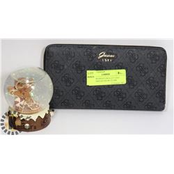 GUESS WOMAN’S WALLET AND GINGERBREAD SNOW GLOBE