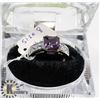 Image 1 : NEW STERLING 925 / SILVER RING SIZE 8 CUBIC PURPLE