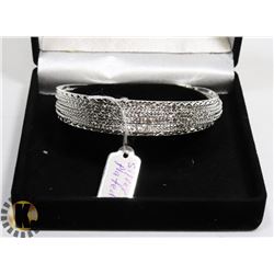 NEW 1 PC SILVER PLATED BANGLE BRACELET IN BLACK