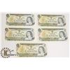 Image 1 : LOT OF FIVE 1973 CANADIAN DOLLAR BILLS
