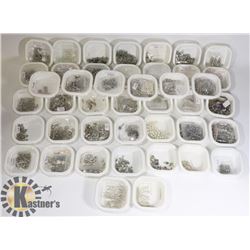 LOT OF 43 CONTAINERS OF SILVER PLATED JEWELRY