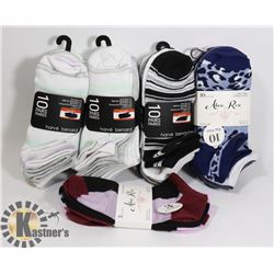 NEW 43 PAIR VARIETY OF ANKLE SOCKS