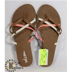 VOLCOM WOMENS NEW SCHOOL CORAL SLIDE ON SANDALS