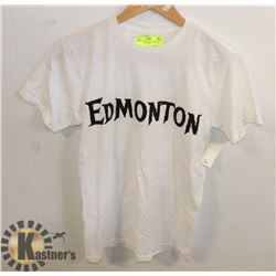 MENS WHITE PLUSH EDMONTON T-SHIRT SIZE SMALL