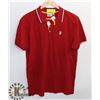 Image 1 : WESC MENS RED/WHITE/BLUE PULLOVER POLO SHIRT