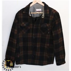 NIXON MENS PLAID WOOL BUTTON UP JACKET SIZE M