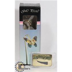 GOLD PLATED BUTTERFLY BOOKMARK SOLD WITH