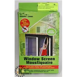 NEW 51" X 59" WHITE WINDOW SCREEN INCLUDES SELF-