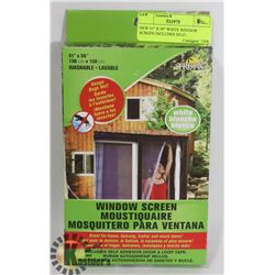 NEW 51" X 59" WHITE WINDOW SCREEN INCLUDES SELF-