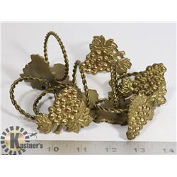 SET OF 8 BRASS NAPKIN HOLDERS