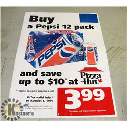 64" X 44" PEPSI AD 1 SIDED