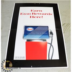 64" X 44" ESSO GAS PUMP SIGN 2 SIDED AD