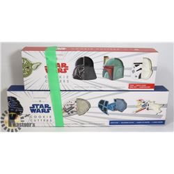 2 SETS OF STAR WARS COOKIE CUTTERS