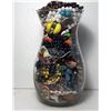 Image 1 : 20)  LARGE GLASS VASE CONTAINING JEWELRY