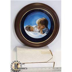 "BROTHERLY LOVE" COLLECTOR PLATE AND FRAME. PLATE