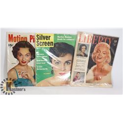 3 X MARILYN MONROE 1950'S MOVIE MAGAZINES