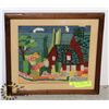 Image 1 : FRAMED YARN FARM PICTURE