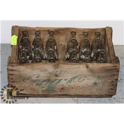 VINTAGE WOODEN COCA-COLA  CRATE WITH 24 - 6 1/2