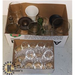 ASSORTED WARES: 10 VASES;GLASS COFFEE/TEA POT