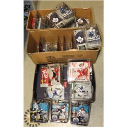 3 BOXES OF COLLECTOR NHL FIGURES AND MORE