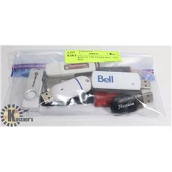 BAG WITH 10 USB STICKS INCL. 2GB, 4GB, 8GB,