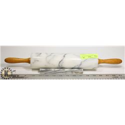 MARBLE BAKING ROLLING PIN ON MARBLE