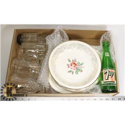 COLLECTIBLE GLASSWARE - "CORNISH ROSE" 22 K GOLD,