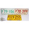 Image 1 : 1966, 1967 & 1975 LICENSE PLATES