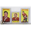 Image 1 : THREE 1950'S / 1960'S BLACKHAWKS CARDS INCLUDING
