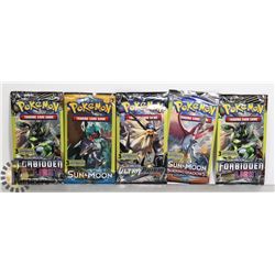 5 SEALED POKEMON BOOSTER PACKS