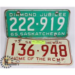 1965 & 1973 LICENSE PLATES
