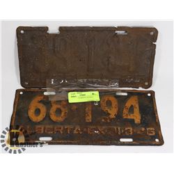 1925 & 1945 ALBERTA LICENSE PLATES