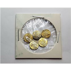 6)  LOT OF 5 14K GOLD PLATED ST. GAUDIN MINI