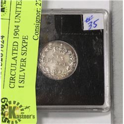 UNCIRCULATED 1904 UNITED KINGDOM SILVER SIXPE