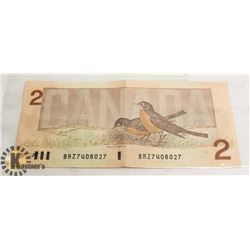 1986 CANADIAN $ 2 DOLLAR BILL