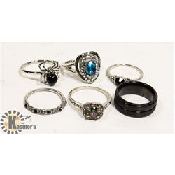 LOT OF 6 LADIES FASHION RINGS