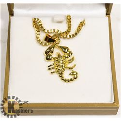 UNISEX GOLD TONE SCORPION PENDANT NECKLACE