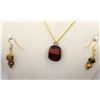 Image 1 : 15)  GOLD TONE AND NATURAL TIGER'S EYE